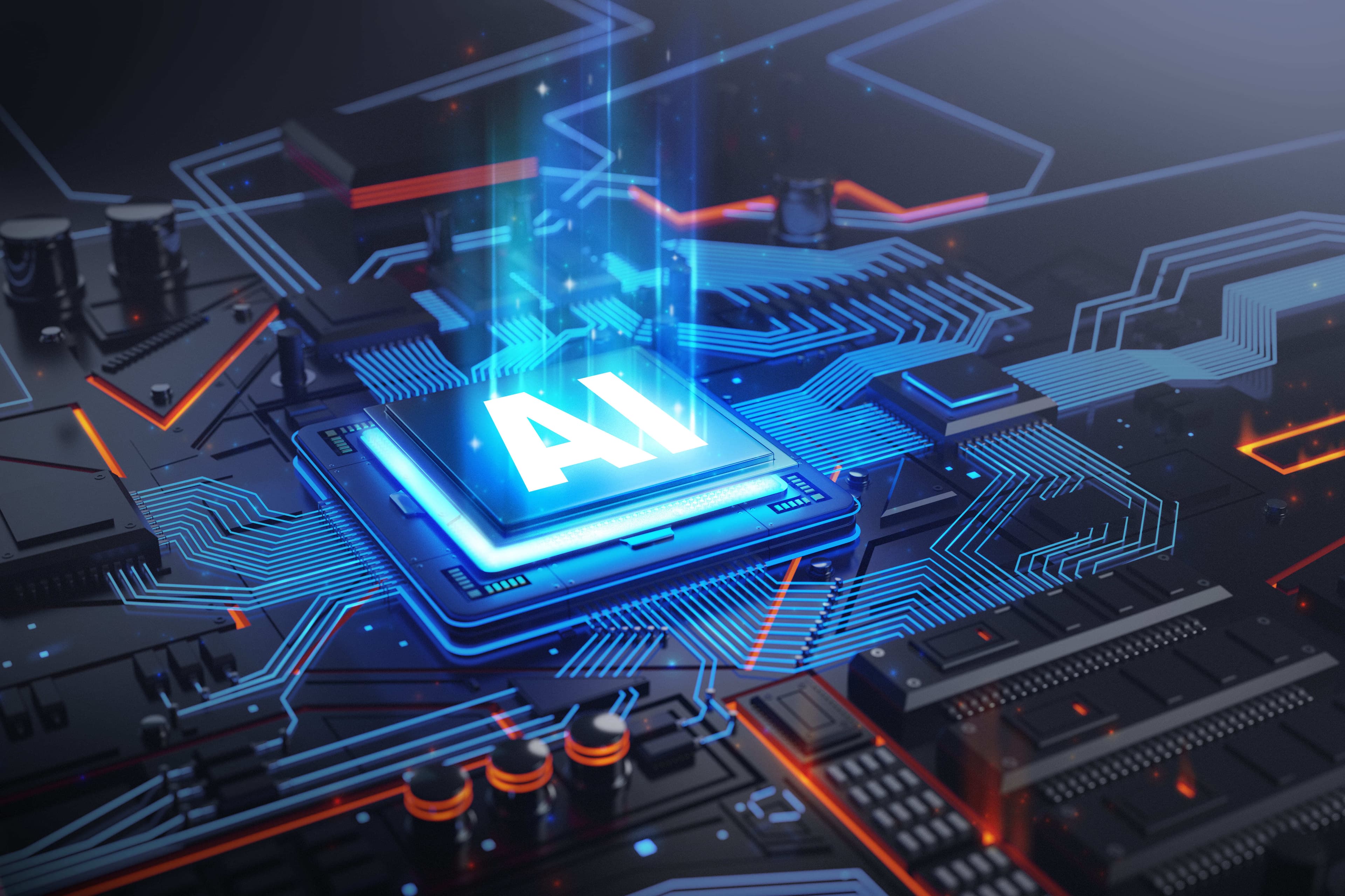 AI circuit board technology concept image